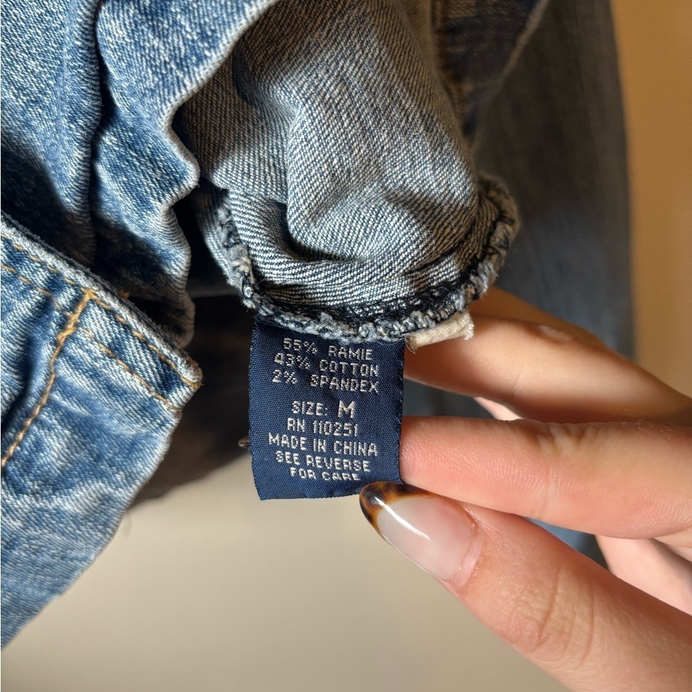 Angels Light Blue Cropped Jean Jacket - Picture 4 of 9